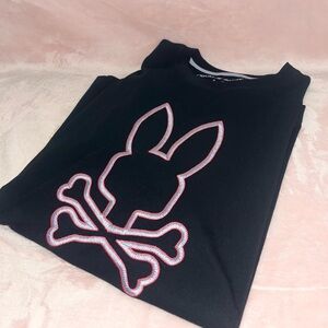 Psycho Bunny Black Tee with Pink Outline Design
(For Men and Women)